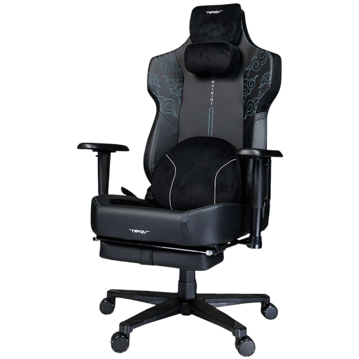 เก้าอี้เกมมิ่งพร้อมที่พักเท้า TENGUGAMINGGEARS RAIKIRI(CH-RK-BUF) สีฟ้า_0